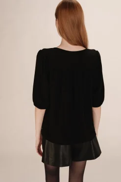 Grace & Mila Top ancho lúrex Negro Clearance