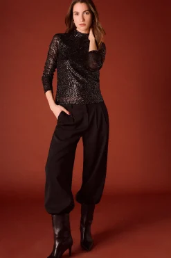 Slowlove Top brillante Negro