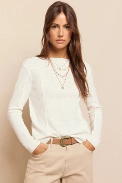 Slowlove Top básico melange Blanco Best