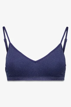 Women'secret Top canalé seamless lurex azul Hot