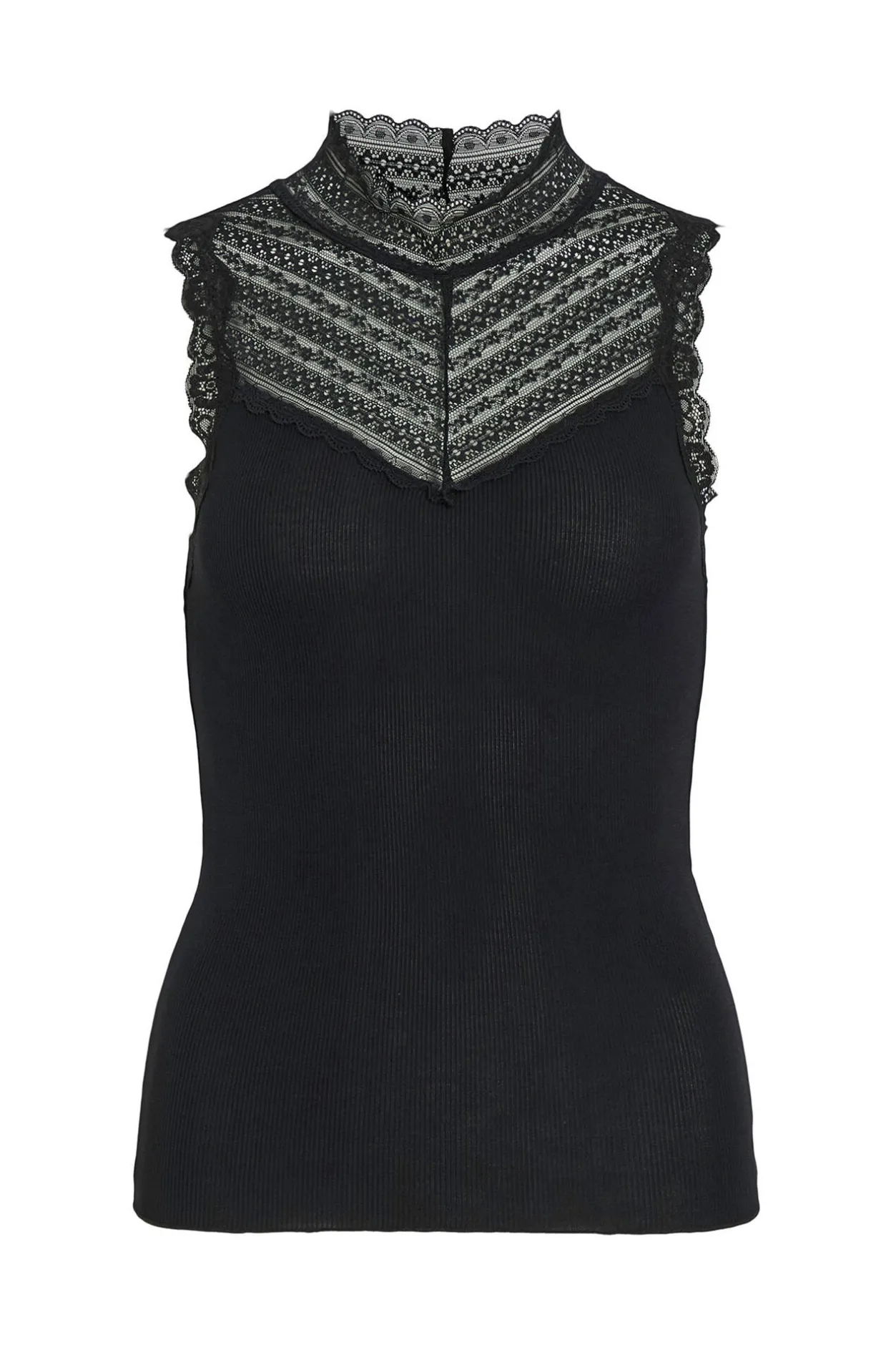 Vila Top con encaje de modal Negro Discount