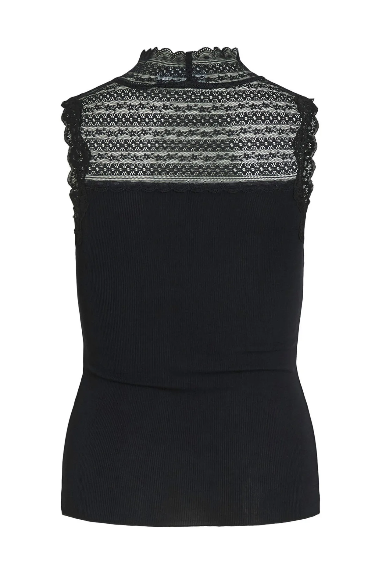 Vila Top con encaje de modal Negro Discount