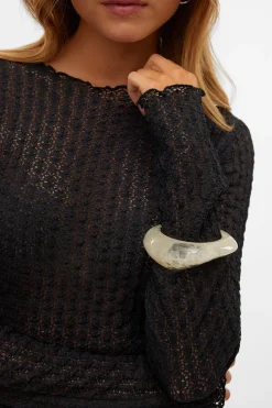 Vero Moda Top corto de manga larga Negro Online