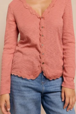 Slowlove Top cárdigan blonda Rosa Outlet