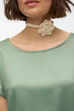 Vero Moda Top de manga corta Verde oscuro