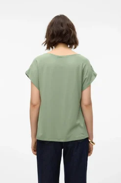 Vero Moda Top de manga corta Verde oscuro