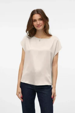 Vero Moda Top de manga corta Beige Outlet