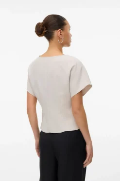 Vero Moda Top de manga corta murciélago Gris Sale