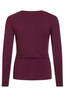 Vila Top de manga larga con detalle drapeado Morado New