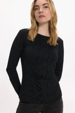 Vila Top de manga larga con glitter Negro Online