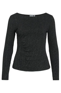 Vila Top de manga larga con glitter Negro Online