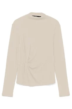 Vero Moda Top de manga larga cuello Perkins Gris New