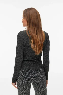 Vero Moda Top de manga larga escote cuadrado Negro Clearance