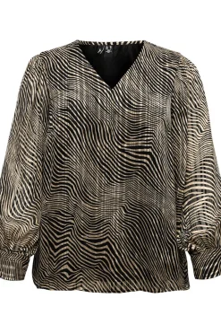 Vero Moda Curve Top de manga larga y cuello pico talla grande Negro New