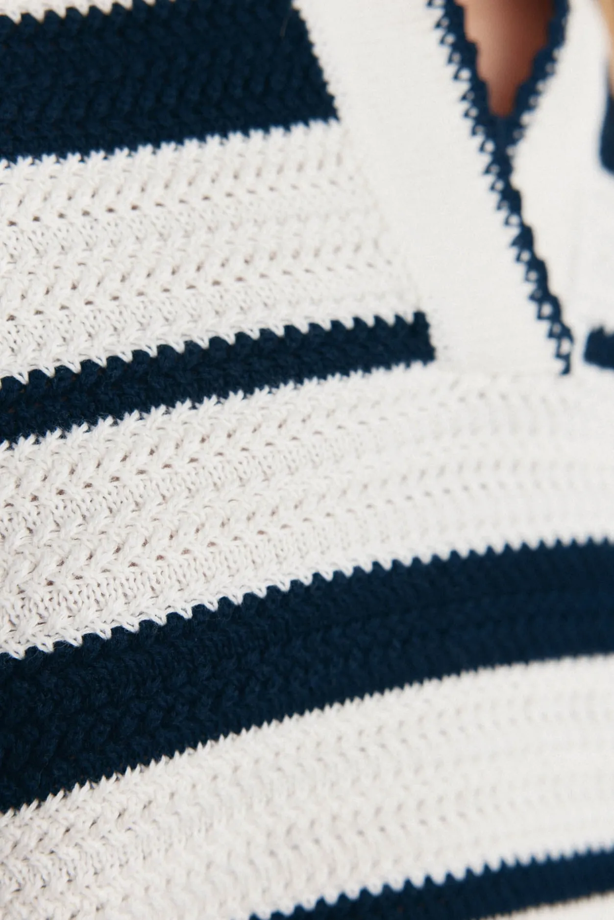 Pedro del Hierro Top de punto camisero con estructura y rayas Azul Hot