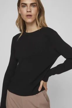 Vila Top de punto canalé Negro Online