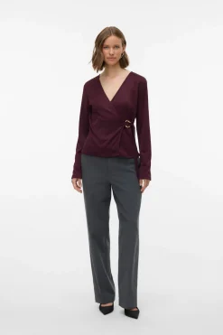 Vero Moda Top de punto detalle hebilla Morado Clearance