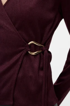 Vero Moda Top de punto detalle hebilla Morado Clearance