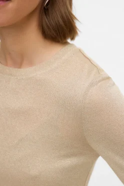 Vero Moda Top de punto tejido efecto metalizado Beige Sale
