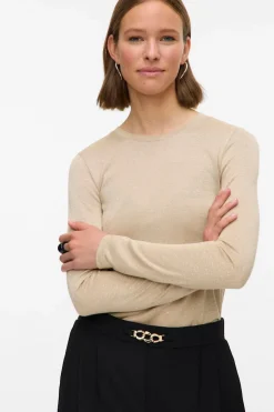 Vero Moda Top de punto tejido efecto metalizado Beige Sale