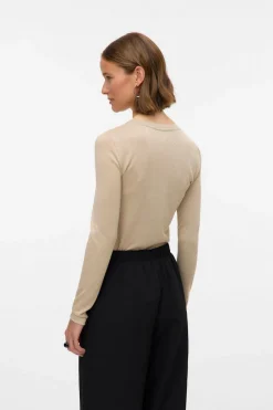 Vero Moda Top de punto tejido efecto metalizado Beige Sale