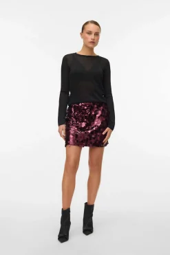 Vero Moda Top de punto tejido efecto metalizado Negro