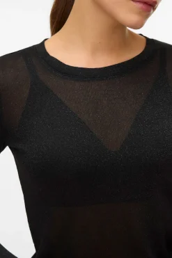 Vero Moda Top de punto tejido efecto metalizado Negro