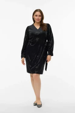 Vero Moda Curve Top detalles brillantes talla grande Negro Clearance