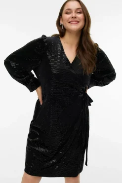 Vero Moda Curve Top detalles brillantes talla grande Negro Clearance