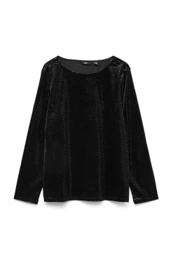 Vero Moda Curve Top detalles brillantes talla grande Negro Clearance