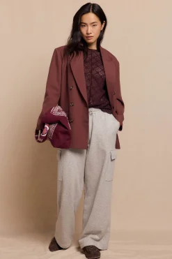 Slowlove Top encaje asimétrico Vino Hot