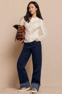 Slowlove Top encaje combinado Marfil Hot