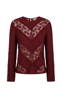 Slowlove Top encaje combinado Vino Sale