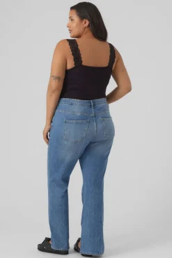 Vero Moda Curve Top encaje Curve Negro Discount