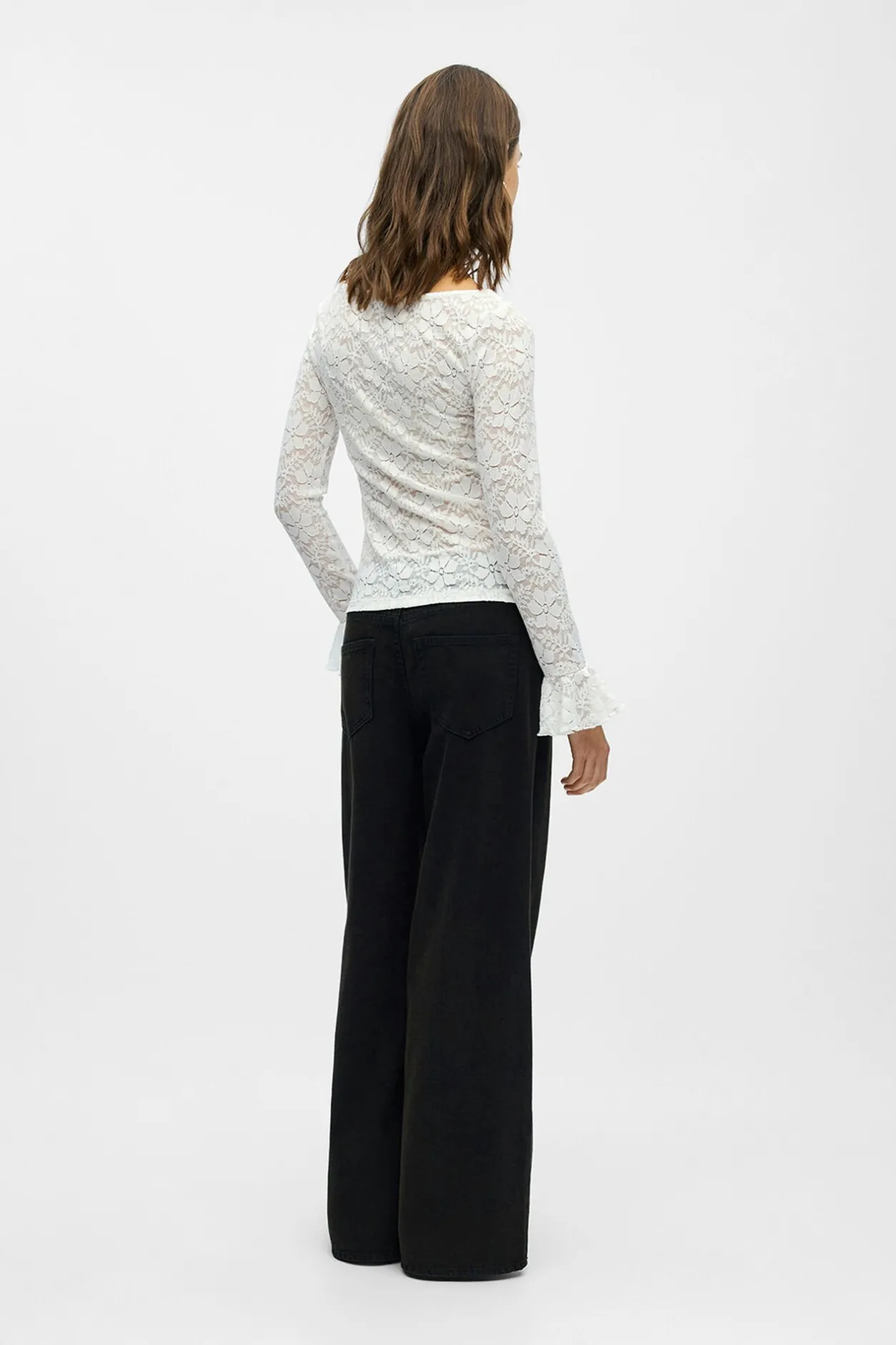 Object Top encaje volante Blanco