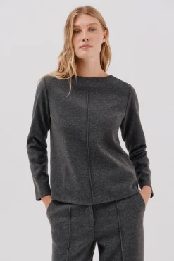 Cortefiel Top escote chimenea Gris oscuro Online