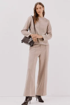 Cortefiel Top escote chimenea Beige