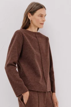 Cortefiel Top escote chimenea Marr&oacute;n oscuro New