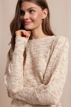 Slowlove Top estructura frunce Beige New