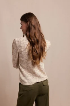 Slowlove Top estructura frunce Beige New