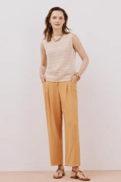 Cortefiel Top estructura lurex Marfil Sale