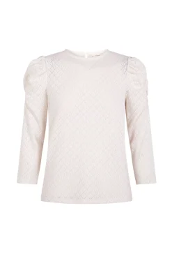 Slowlove Top estructura manga abullonada Marfil Discount