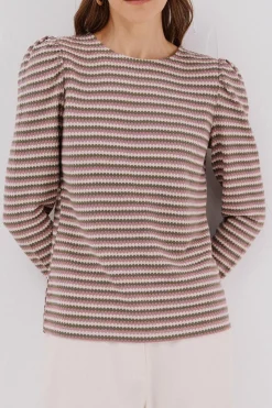 Cortefiel Top estructura rayas multicolor Estampado verde Sale