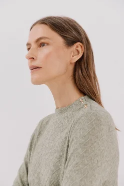 Cortefiel Top estructura rombos Verde Best