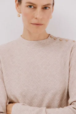 Cortefiel Top estructura rombos Beige Outlet