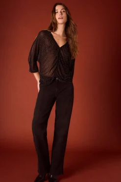 Slowlove Top fluido lurex Negro Sale