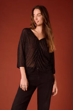 Slowlove Top fluido lurex Negro Sale