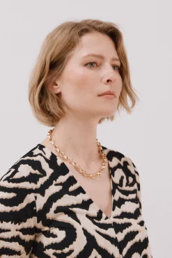 Cortefiel Top fluido pliegue Estampado blanco Online