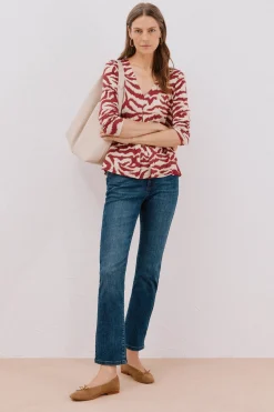 Cortefiel Top fluido pliegue Multicolor Online