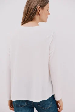 Cortefiel Top fluido pliegue Blanco